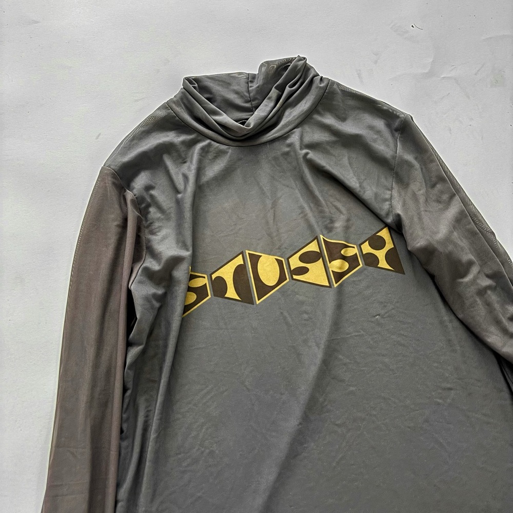 Stussy mesh mock neck long sleeve top